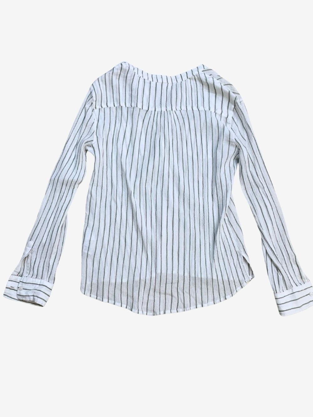 Carve Designs White Green Striped Gauze Top Cotton Tunic Coastal Boho Beach - Picture 9 of 11
